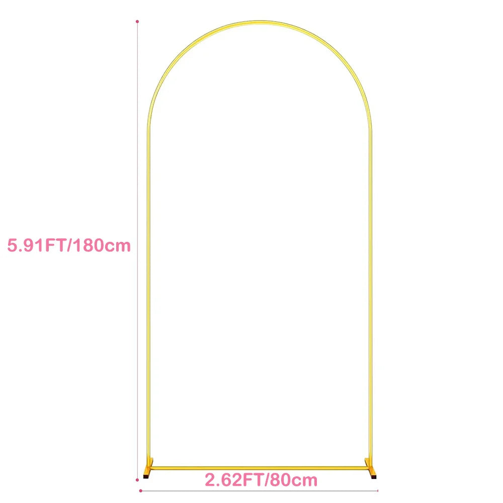 Metal Gold Wedding Arch Stand – 3.9FT/5.9FT/7.2FT Backdrop for Ceremony, Birthday & Baby Shower