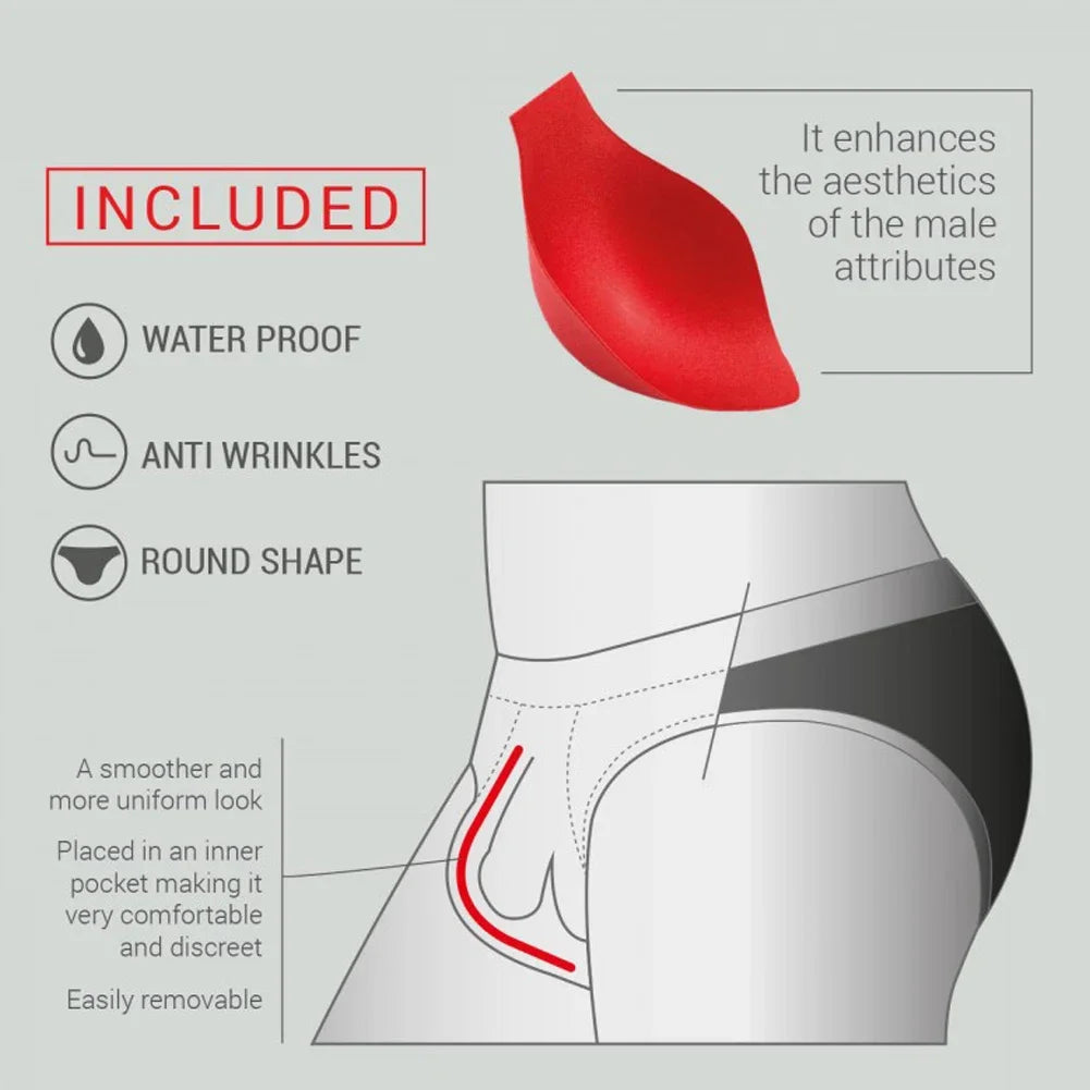 New Sponge Pad Swimwear for Men – Sexy Swim Briefs with Enhance Pouch and Bulge Pads for Beach and Surf