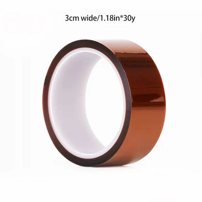 30m Gold Finger High-Temp Polyimide Tape – Anti-Static PET Insulation Tape for Lithium Batteries, Multi-Size Options