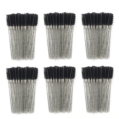 ANNAFRIS 50PCS Disposable Eyelash Brushes - Soft Crystal Lash Extension & Eyebrow Makeup Mascara Wands