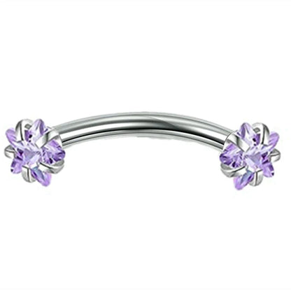 Crystal Curved Barbell Piercing Earrings – Daith, Helix, Tragus & Cartilage Body Jewelry Stud Ring