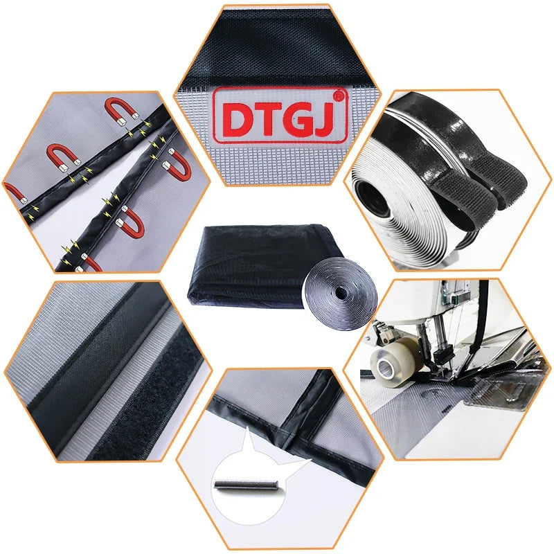 Magnetic Door Screen Mosquito Net - Auto Closing Black Fly Insect Mesh Curtain for Kitchen & Living Room