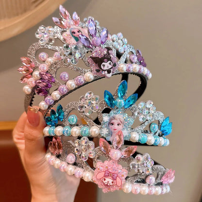 Kawaii Anime Frozen Sanrio Princess Crown - Elsa Headdress Jewelry for Girls & Baby - Party Decoration & Gift Accessory