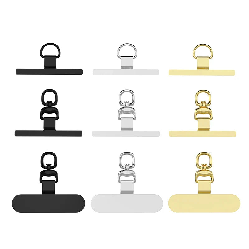 0.3mm Metal Phone Tether Tab – 360° Rotating Phone Lanyard Patch Clip Replacement Hanging Strap Gasket Accessory
