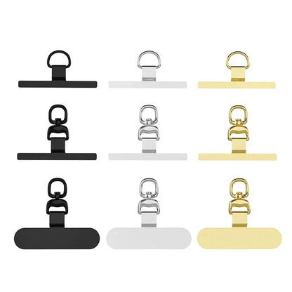 0.3mm Metal Phone Tether Tab – 360° Rotating Phone Lanyard Patch Clip Replacement Hanging Strap Gasket Accessory
