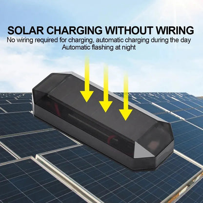Mini LED Solar Power Car Warning Light - Night Security Simulated Alarm, Wireless Anti-Theft Caution Lamp, Flashing Dummy Alarm
