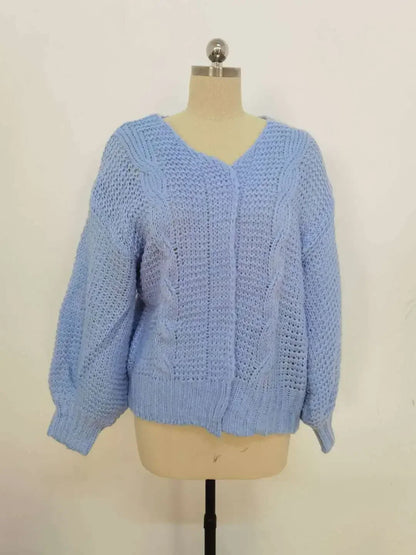 ALLUKASA Women’s Autumn Winter Cardigan – Plush Batwing Long Sleeve Loose Knit Sweater Outerwear Fashion Pullover