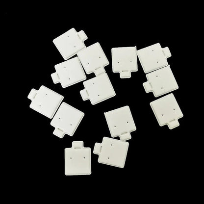 100PCS White Earring Cards with Puff Pad – Ear Studs Display Holder Tray Inserts Jewelry Organizer Wholesale