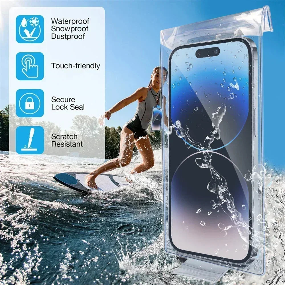 1-10PCS Cycling Rainproof Phone Pouch – High Sensitivity Waterproof Cellphone Cover for iPhone, Samsung, Xiaomi