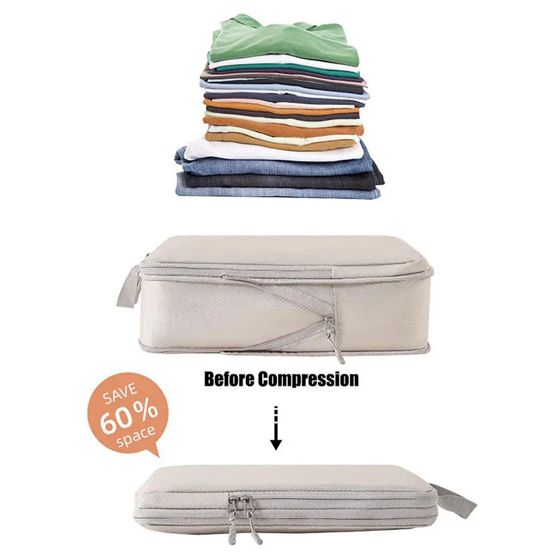 4pcs Travel Packing Cubes | Portable Waterproof Clothes Organizer Bags for Suitcase & Handbag