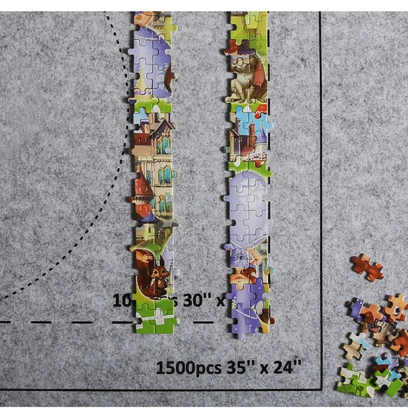 Puzzles Pad Roll-Up Felt Mat – Portable Playmat for Up to 1500-Piece Jigsaw Puzzle (Mat Only)