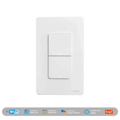 MOES Tuya Wi-Fi Smart Light Switch – US Single Pole Push Button Wall Switch, Alexa & Google Home Compatible, Neutral Wire Required