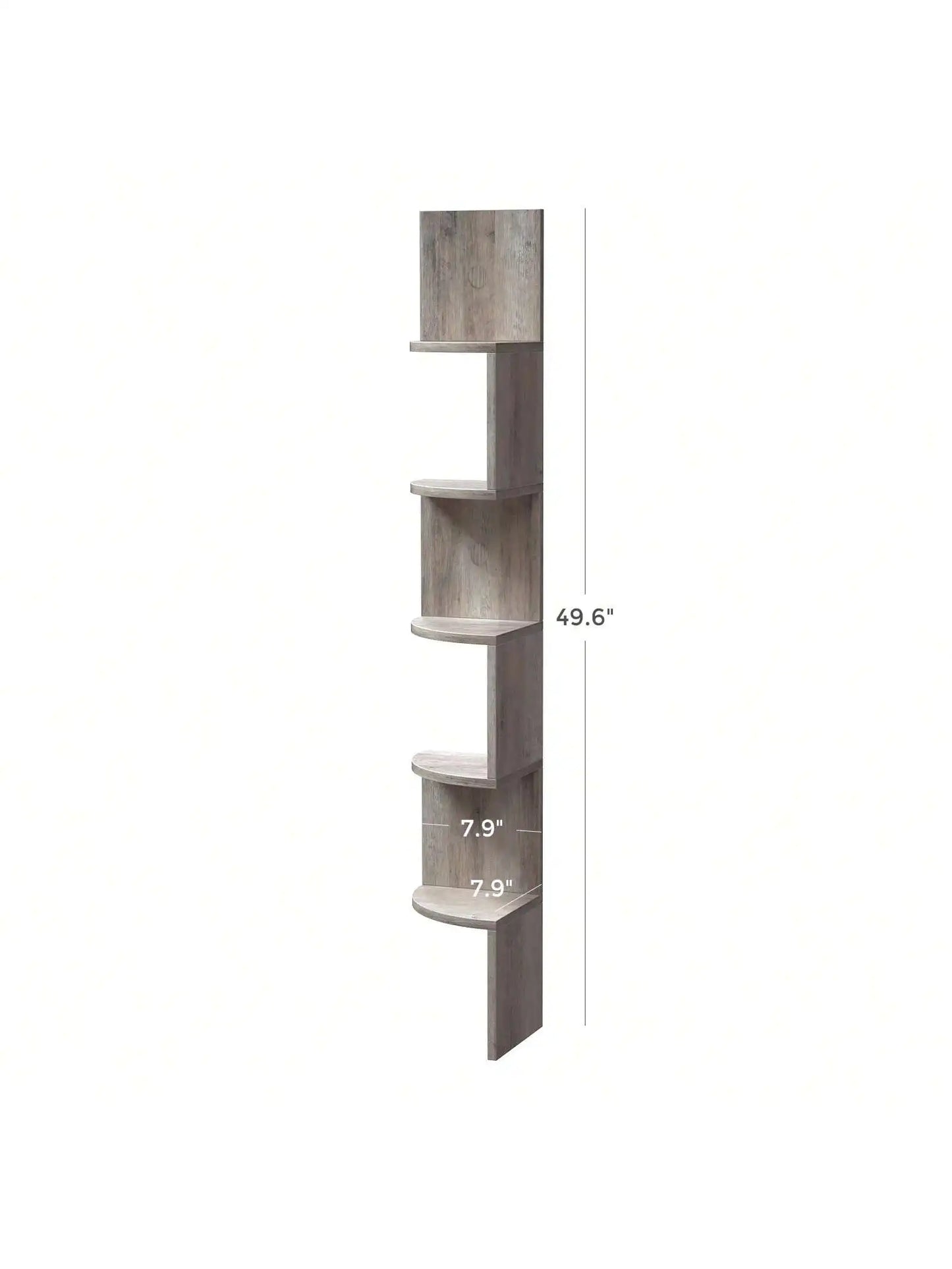 VASAGLE 5-Tier Corner Wall Shelf – Floating Bookshelf & Plant Display for Bedroom, Living Room, Bathroom, Home Office