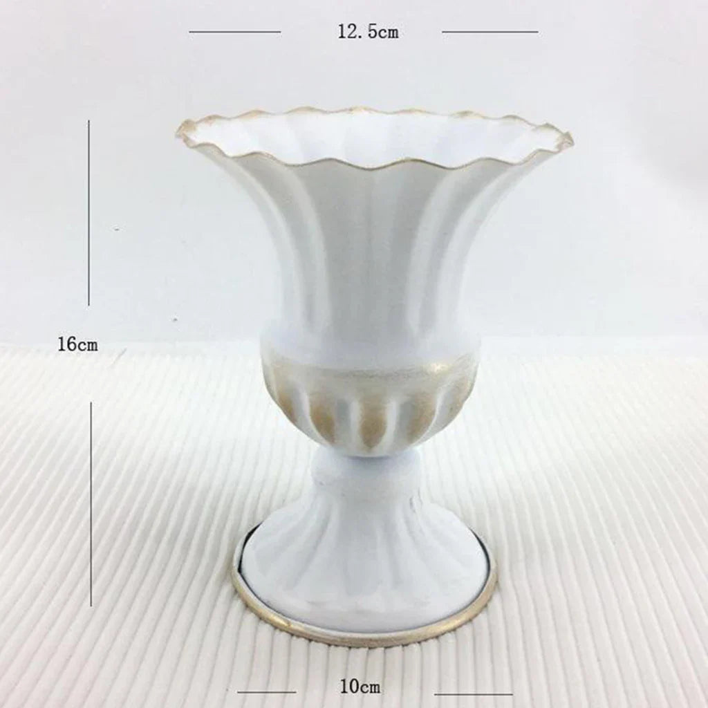 Metal Flower Vase & Candle Holder — Table Centerpiece for Wedding, Anniversary, Party & Hanging Decorations