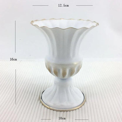 Metal Flower Vase & Candle Holder — Table Centerpiece for Wedding, Anniversary, Party & Hanging Decorations