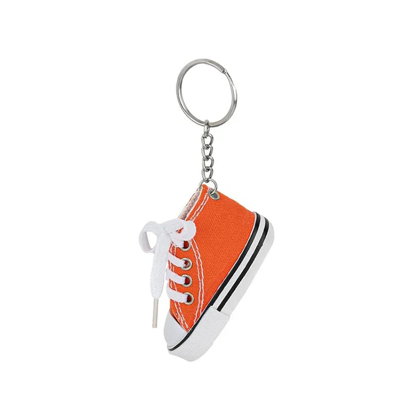 12-Piece Mini Shoe Keychains – Cloth Material Shoe Key Rings Set