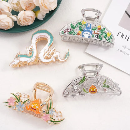 YWYHJ Cute Cartoon Hair Claw | Large Dragon & Japanese Cat Hair Clip for Women