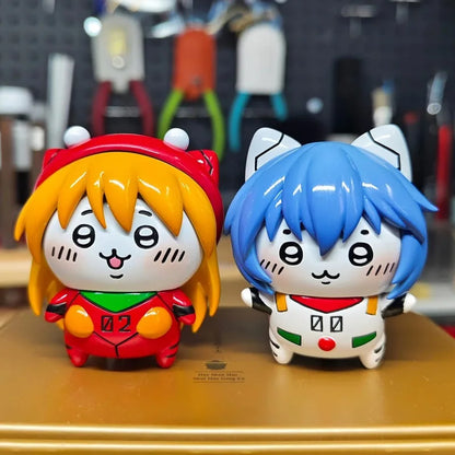 Bandai Neon Genesis Evangelion Anime Action Figures — Rei Ayanami & Asuka Usagi Series Figurines Car Decor Toy Gifts