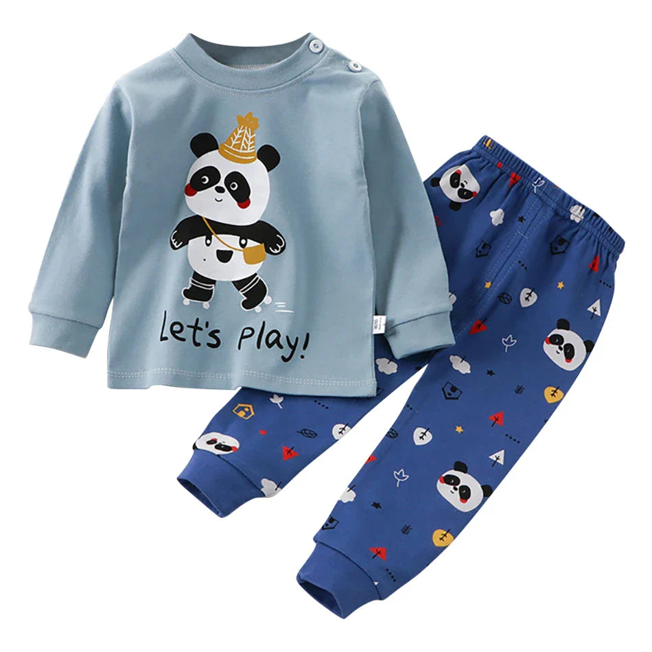 Cute Cartoon Unicorn Kids Pajama Set – Soft, Warm & Durable Unisex Sleepwear for Autumn Everyday Wear