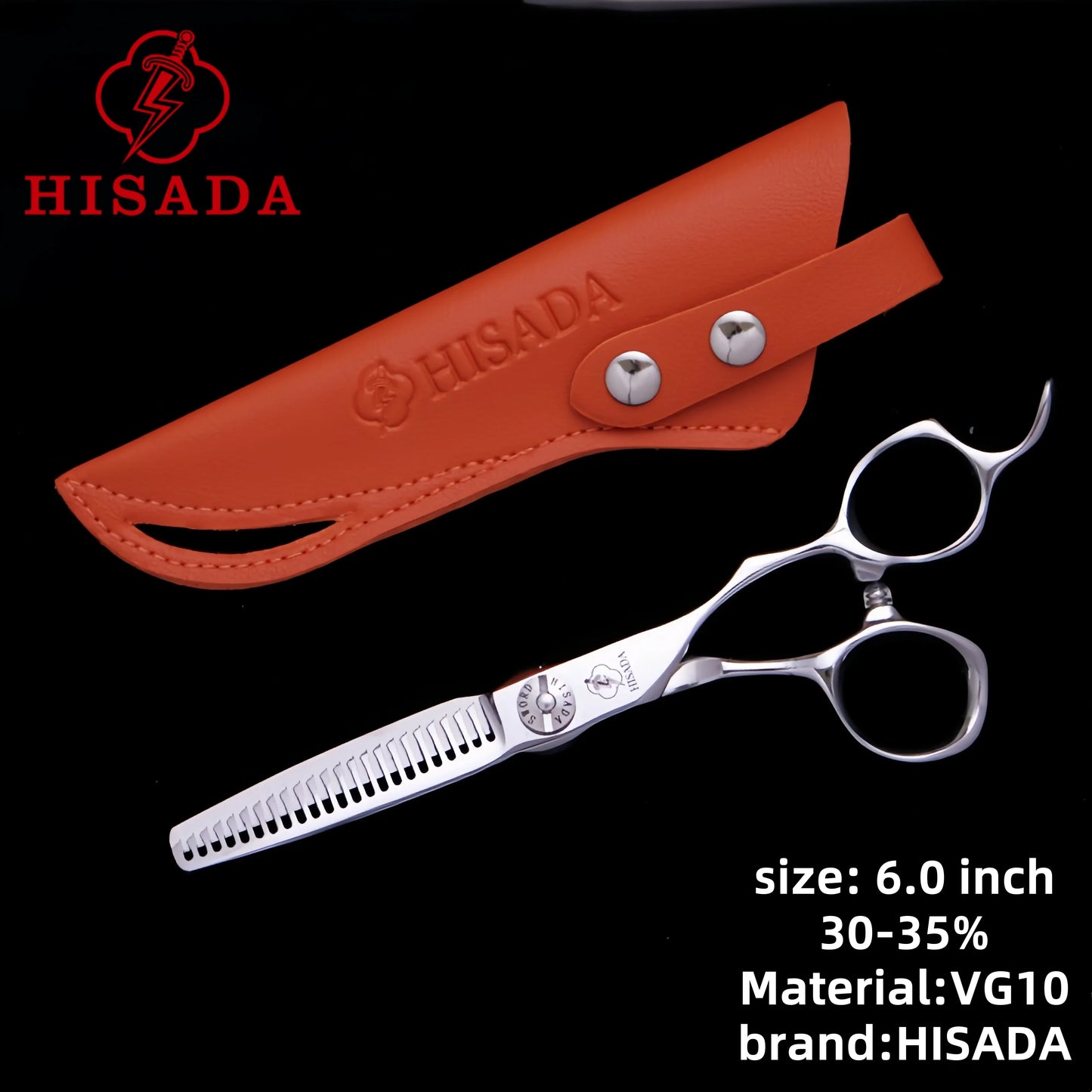 HISADA Professional Hairdressing Scissors – 6.0 Inch VG10 Barber Scissors for Salon Hair Cutting