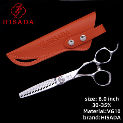HISADA Professional Hairdressing Scissors – 6.0 Inch VG10 Barber Scissors for Salon Hair Cutting