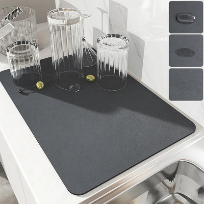 Absorbent Coffee Mats | Solid Color Tableware, Dish Drying Pad, Bottle Placemat & Kitchen Floor Rug