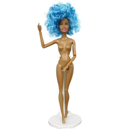 Adollya 32cm 1/6 African Doll — 10-Joint Movable Black American BJD Doll with Makeup, Toy for Girls & Kids Gifts