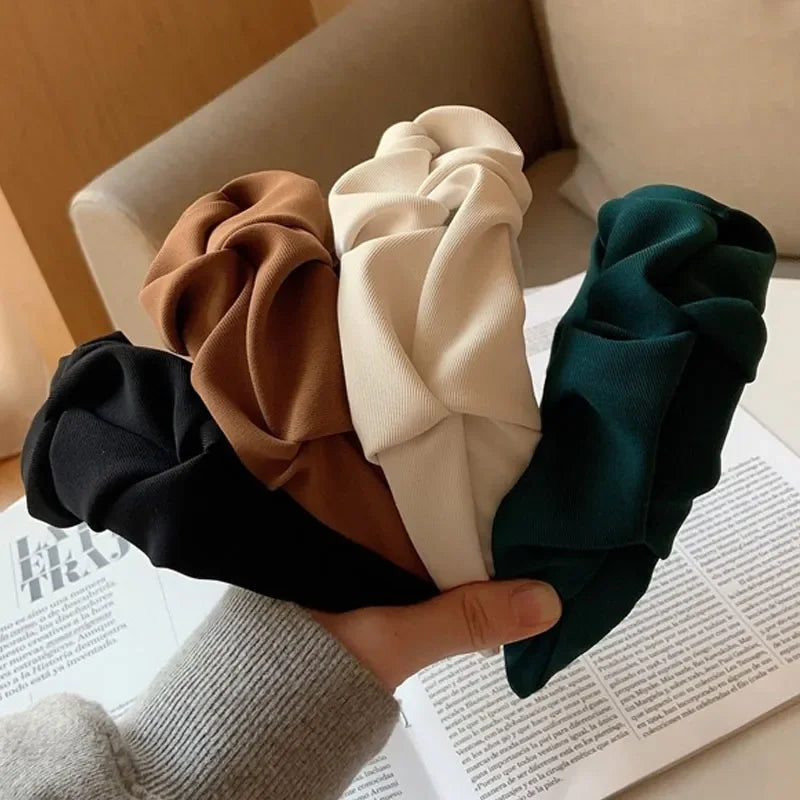 Fashion Flower Hair Hoop Bands for Women & Girls – Solid Color Wide Headbands, Designer Hair Accessories & Headwear