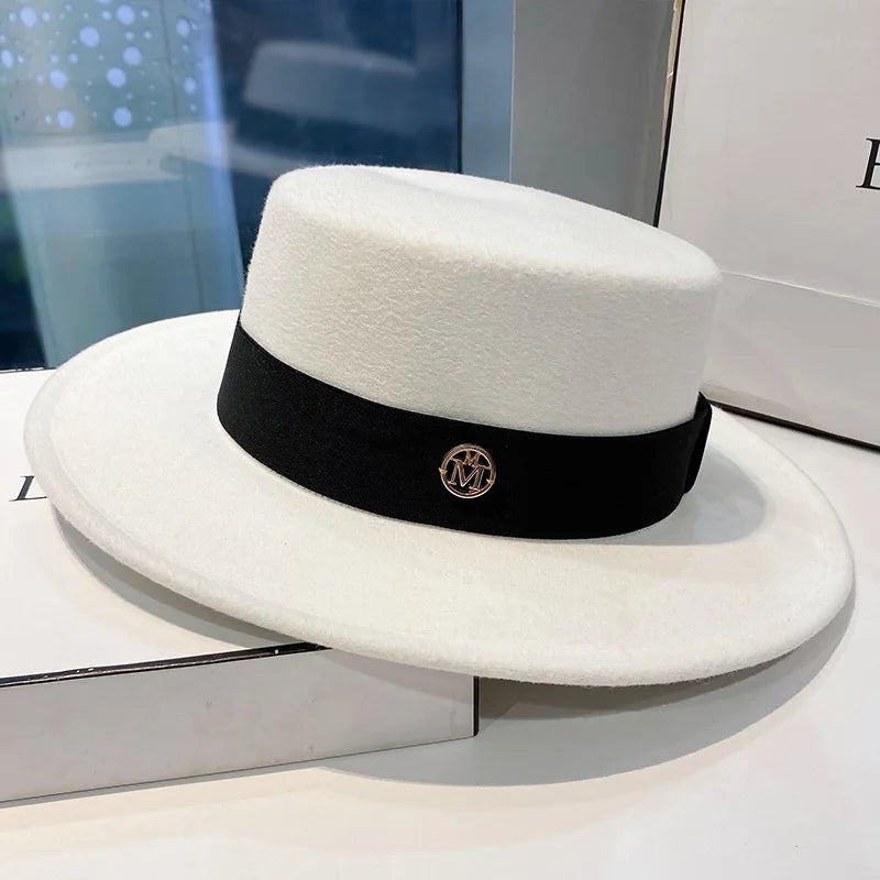Fedora Hats for Women and Men - Elegant Fashion Bowler Dress Caps with Ribbon Band, Felt Jazz Hat for Weddings, Church, Panama Style
