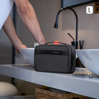 Men's Travel Toiletry Bag: Business Trip Essentials, Dry-Wet Separation, Waterproof Makeup Storage, Fitness & Bath Bag - L_MR86 Wash Bag