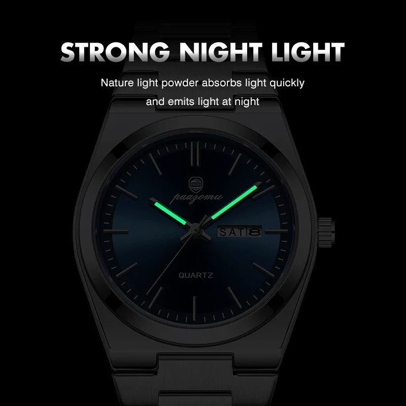 PAAZOMU Ultra Thin Minimalist Quartz Watch – Waterproof Luminous Wristwatch for Men & Women, Comfortable Everyday Style