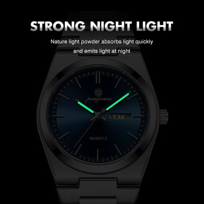 PAAZOMU Ultra Thin Minimalist Quartz Watch – Waterproof Luminous Wristwatch for Men & Women, Comfortable Everyday Style