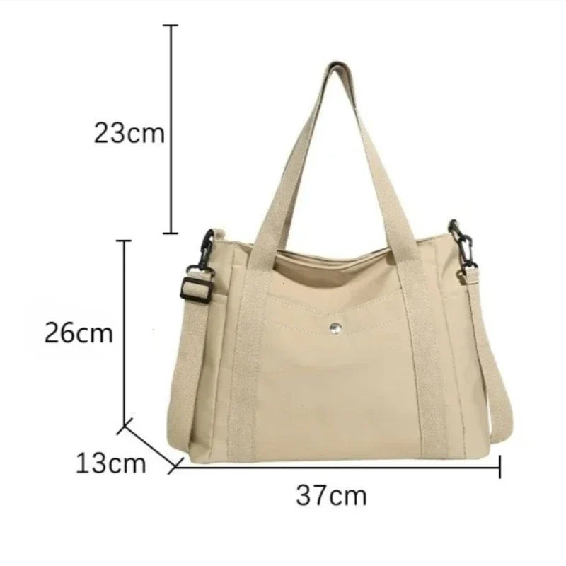 Large Capacity Nylon Crossbody Bag - Casual Messenger Shoulder Tote with Removable Strap
