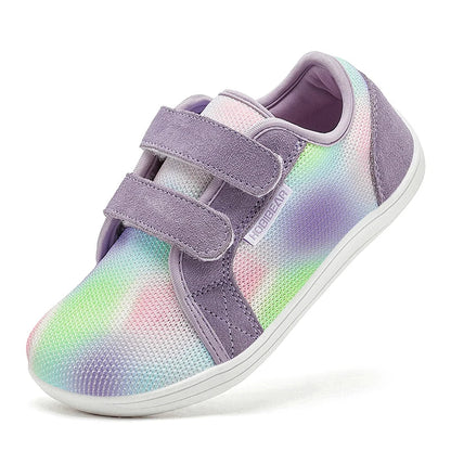 HOBIBEAR Kids Barefoot Sneakers – Lightweight Breathable Mesh Shoes with Hook & Loop, Wide Toe for Toddlers & Kids