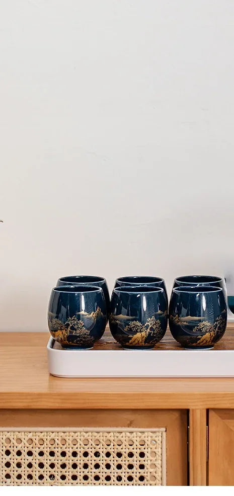 180ml Japanese-Style Ceramic Tea Mug – Large Single Teacup for Home Tea Set or Master Use