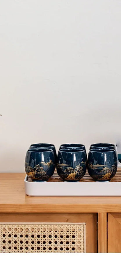 180ml Japanese-Style Ceramic Tea Mug – Large Single Teacup for Home Tea Set or Master Use
