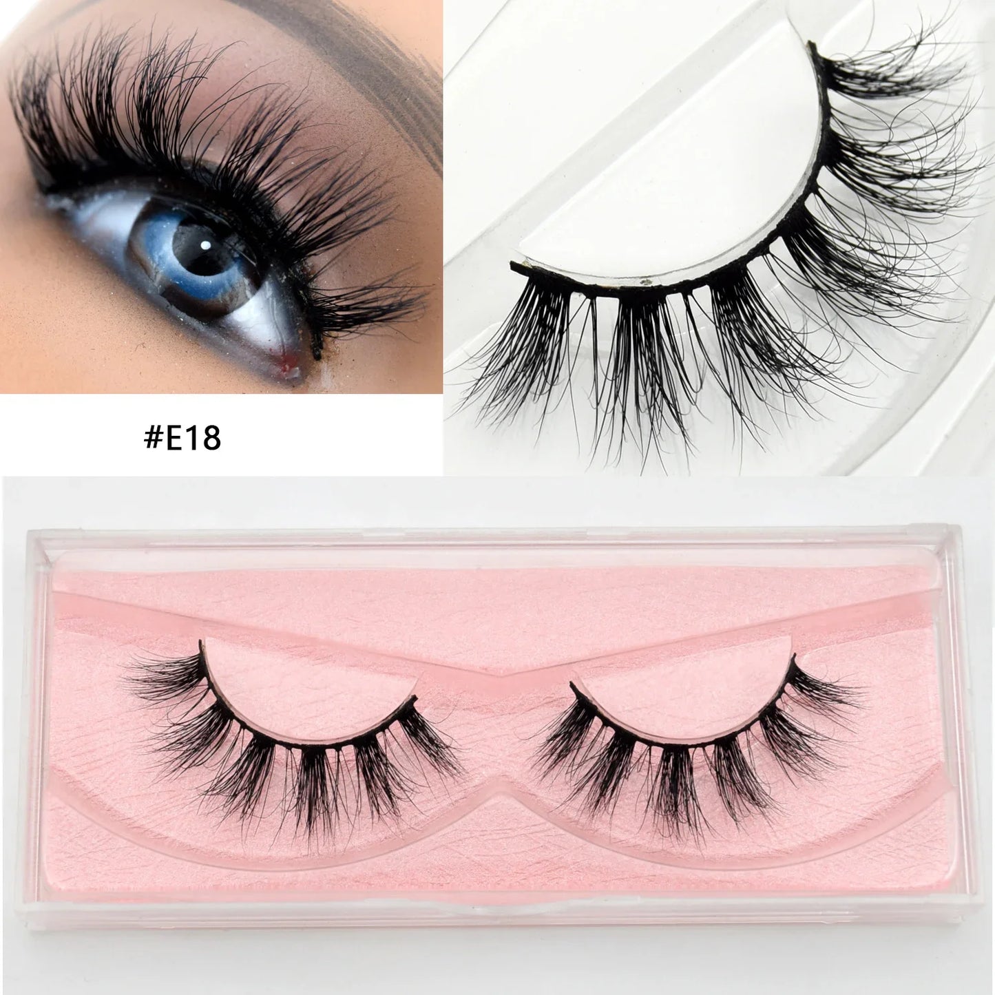 3D Real Mink False Eyelashes – Thick Handmade Strip Lashes with Glitter Packing for Makeup Beauty D101