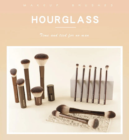 Hourglass Retractable Makeup Brush Set – Professional Eyeshadow, Foundation, Concealer, Powder, Bronzer, Blusher & Eyeliner Brushes