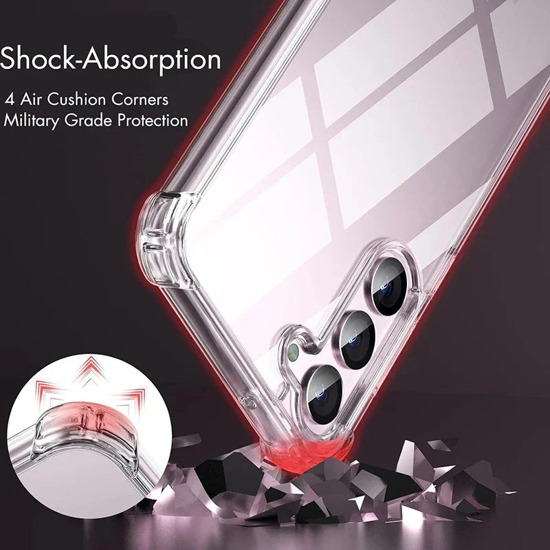 Hybrid Shockproof Clear Hard Case for Samsung Galaxy S25/S24/S23/S22 Plus/S22 Ultra/S21 FE & A56/A36/A54/A34/A53/A33