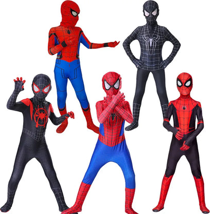 Kids Spiderman Costume – Miles Morales Superhero 3D Zentai Bodysuit Jumpsuit for Boys & Girls, Halloween Cosplay Outfit