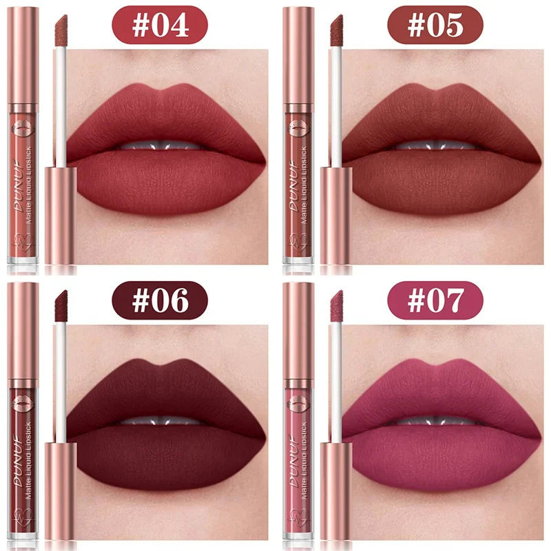 Matte Velvet Dark Red Brown Lip Gloss – Long-Lasting Waterproof Liquid Lipstick with Natural Moisturizer & Transparent Lip Oil