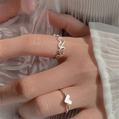 Women’s Silver Crystal Ring Set – Cubic Zirconia Moon, Arrow, Flower & Heart Wedding Fashion Jewelry
