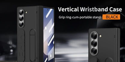 Original Silicone Grip Phone Case for Samsung Galaxy Z Fold 4-7 – Stand & Hinge Protective Cover with Glass Film