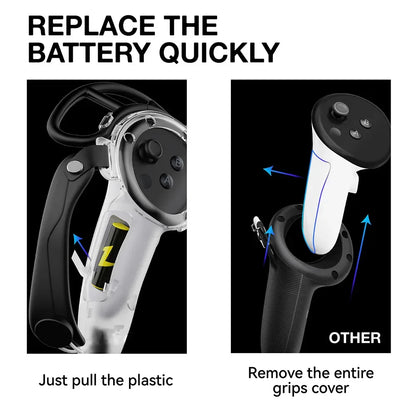Handle Control for Meta Quest 3S – Strap Controller Grip with Battery Open Touch & Bumper Shelf Accessory