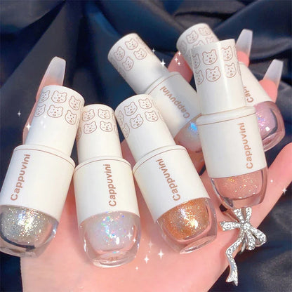 Cappuvini Star Dots Liquid Eye Shadow, Pearlescent High Gloss, Fine Flashing for Easy Application, Dazzling Liquid Eye Shadow