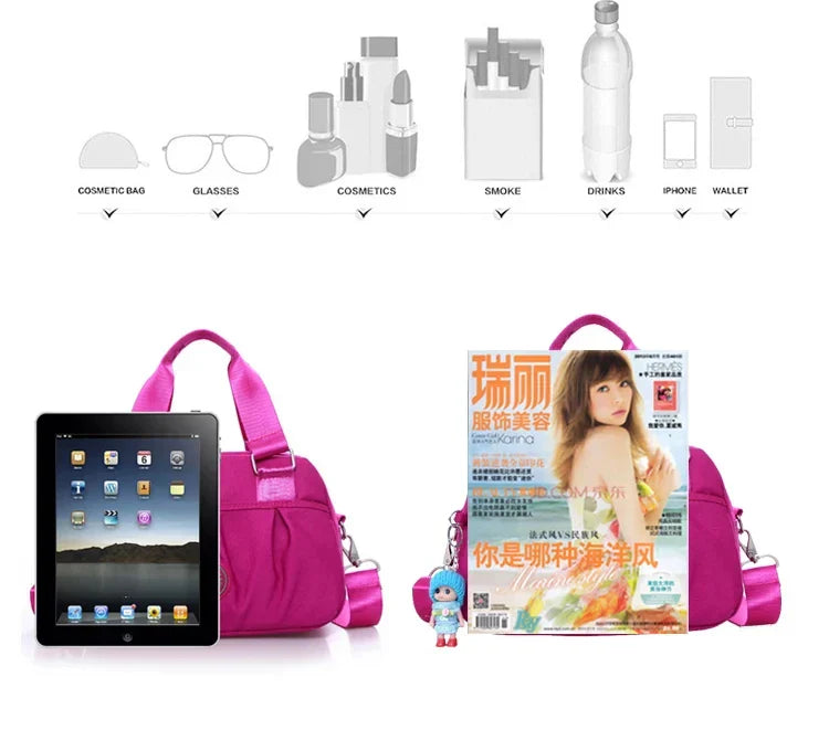 Women’s Nylon Waterproof Messenger Bag – Casual Crossbody & Shoulder Handbag, High-Quality Multifunctional Bag