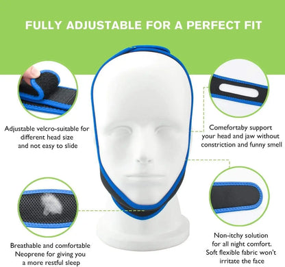Anti-Snore Chin Strap – Sleep Apnea Belt & Chin Support for Men and Women, Snoring Relief Sleep Aid Tool