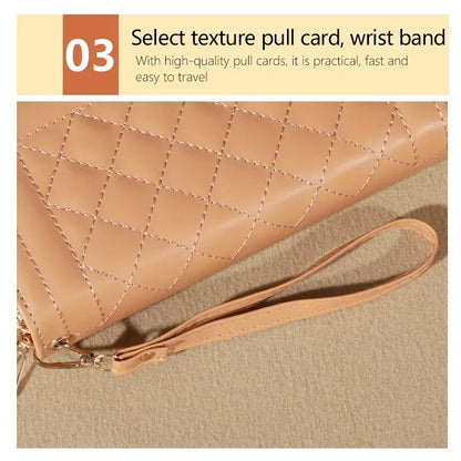 Long Women’s PU Leather Wallet – Double Zipper Clutch with Tassel, Card Holder & Coin Purse
