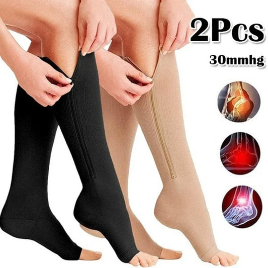 Medical Compression Socks - High Elasticity Closed Toe Stockings for Men and Women