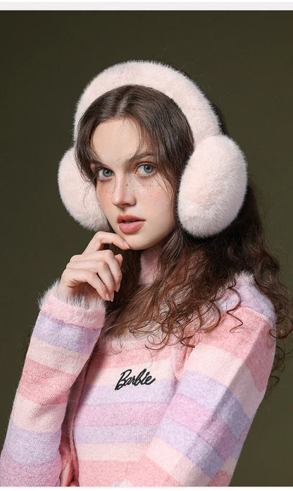 Soft Plush Ear Warmers Winter Earmuffs for Women & Men - Solid Color Cold Protection Earflap Outdoor Ear Covers